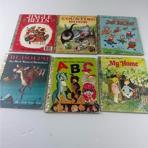 VTG Little Golden Books Lot of 6 Children's Books